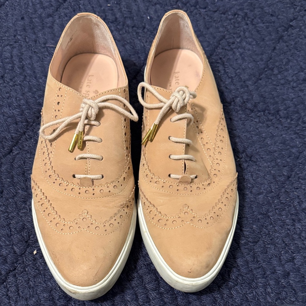 Kate Spade Tan Lace-Up Brogues